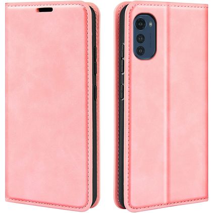 Mobigear Retro Slim Motorola Moto E32 Étui Portefeuille - Rose