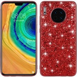 Mobigear Glitter Coque Huawei Mate 30 Coque arrière Rigide - Rouge