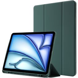 Mobigear Tri-Fold Gel Coque iPad Air 11 Pouces (2025) Etui en TPU,Similicuir + Porte-crayon - Vert