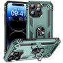 Mobigear Armor Ring Coque iPhone 16 Pro Max Coque arrière Rigide Anti-Chocs avec Anneau-Support - Vert