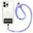 Mobigear Lanyard - Cordon de téléphone universel ajustable - Blanc / Bleu / Violet