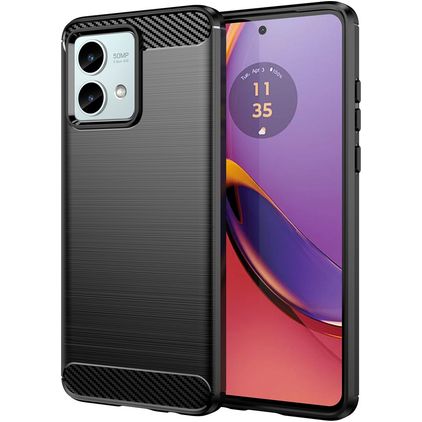 Mobigear Brushed Slim Coque Motorola Moto G84 Coque arrière en TPU Souple - Noir