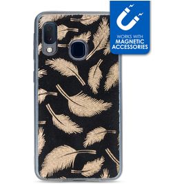 My Style Magneta Coque Samsung Galaxy A20e Coque arrière en TPU Souple - Golden Feathers