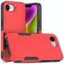 Mobigear Heavy Armor Coque iPhone 16e Coque arrière Rigide Anti-Chocs - Rouge
