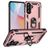 Mobigear Armor ring Coque Samsung Galaxy A36 Coque arrière Rigide Anti-Chocs avec Anneau-Support - Rose doré
