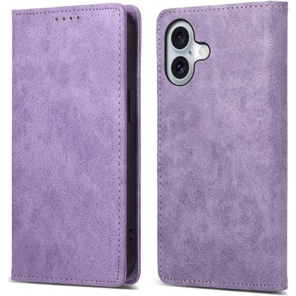 Mobigear Wallet Housse iPhone 16 Etui Porte-Monnaie - Violet