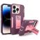 Mobigear Heavy Armor Stand Coque iPhone 14 Pro Max Coque arrière Rigide Anti-Chocs avec Support Amovible - Violet