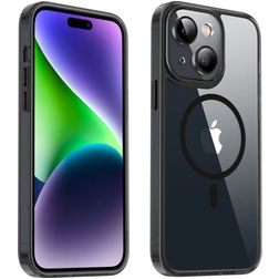 Valenta Trend Coque iPhone 15 MagSafe Coque arrière Rigide - Transparent / Noir