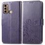 Mobigear Clover Housse Motorola Moto G60 Etui Porte-Monnaie - Violet