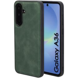 Mobiparts Classic Coque Samsung Galaxy A36 MagSafe Coque arrière en TPU,Similicuir - Emerald Green