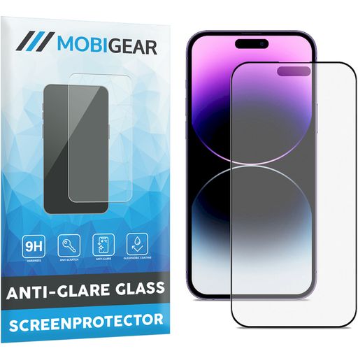 Mobigear Premium iPhone 14 Pro Verre trempé Protection d'écran Anti-Glare - Compatible Coque - Noir