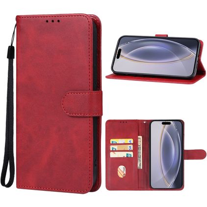 Mobigear Wallet Housse iPhone 16 Pro Etui Porte-Monnaie - Rouge