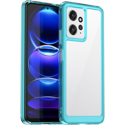 Mobigear Crystal Xiaomi Redmi Note 12 Plastique rigide Coque arrière - Transparent / Turquoise