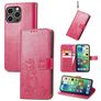 Mobigear Clover Housse iPhone 15 Pro Etui Porte-Monnaie - Magenta