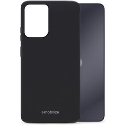 Mobilize Rubber Gelly Coque Motorola Moto G04 Coque arrière en TPU Souple - Matt Black