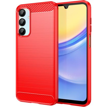 Mobigear Brushed Slim Coque Samsung Galaxy A16 Coque arrière en TPU Souple - Rouge