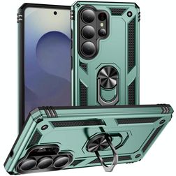 Mobigear Armor ring Coque Samsung Galaxy S26 Ultra Coque arrière Rigide Anti-Chocs avec Anneau-Support - Vert