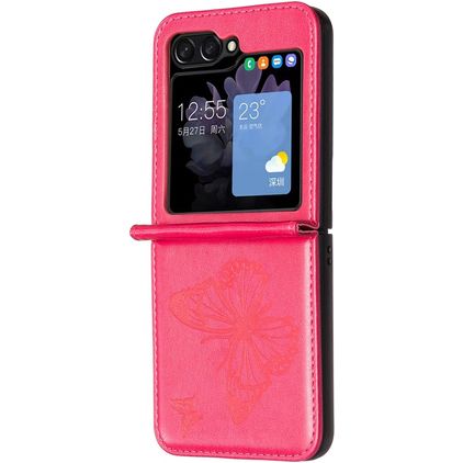 Mobigear Butterfly Coque Samsung Galaxy Z Flip 7 FE Coque arrière - Rose