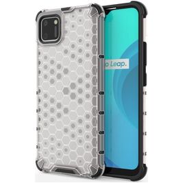 Mobigear Honeycomb Coque Realme C11 (2020) Coque arrière Rigide Anti-Chocs - Blanc