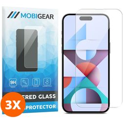 Mobigear iPhone 15 Plus Verre trempé Protection d'écran - Compatible Coque (Lot de 3)