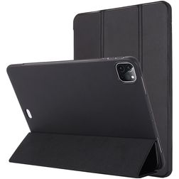 Mobigear Tri-Fold Gel Coque iPad Pro 12.9 Pouces (2022) Etui en TPU,Similicuir - Noir