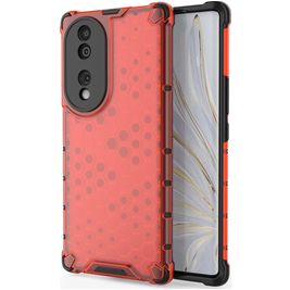 Mobigear Honeycomb Coque HONOR 70 Coque arrière Rigide Anti-Chocs - Rouge