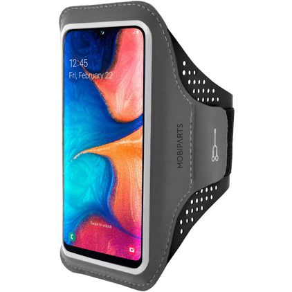 Mobiparts Comfort Fit Brassard Téléphone Samsung Galaxy A20e Brassard Coque de Sport en Neoprène - Noir