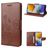 Mobigear Flowers Housse Samsung Galaxy M23 Etui Porte-Monnaie - Marron