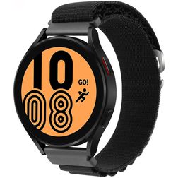 Mobigear Alpine Bracelet Nylon pour Smartwatch Fermeture boucle ardillon - 20 mm - Noir