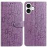 Mobigear Flowers Housse iPhone 17 Etui Porte-Monnaie - Violet