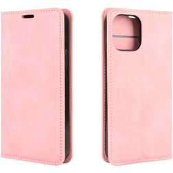 Mobigear Retro Slim iPhone 12 Étui Portefeuille - Rose