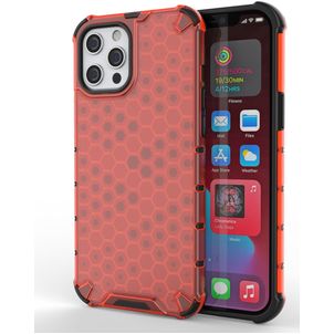 Mobigear Honeycomb Coque iPhone 13 Pro Coque arrière Rigide Anti-Chocs - Rouge