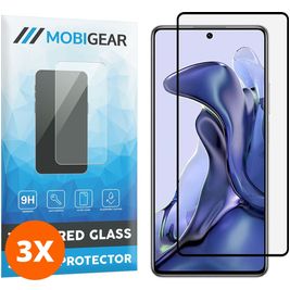 Mobigear Premium Xiaomi 11T Verre trempé Protection d'écran - Compatible Coque - Noir (Lot de 3)