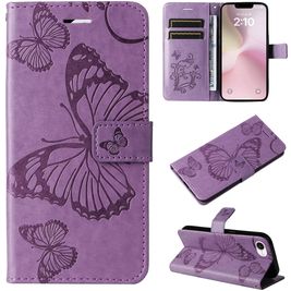 Mobigear Butterfly Housse iPhone 17e Etui Porte-Monnaie - Violet