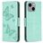 Mobigear Butterfly Housse iPhone 15 Plus Etui Porte-Monnaie - Vert