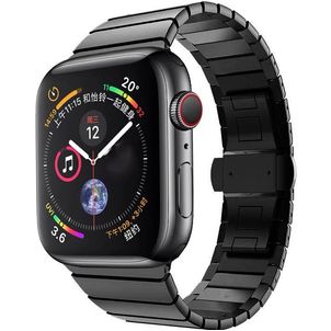 Mobigear Madrid Bracelet Acier Apple Watch Fermeture boucle déployante - 49/46/45/44 mm - Noir