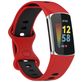 Mobigear Sport Dual Bracelet Silicone Fitbit Charge 5 Fermeture à clou et passant - Noir / Rouge
