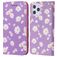 Mobigear Daisies Housse iPhone 12 Pro Max Etui Porte-Monnaie - Violet
