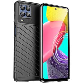 Mobigear Groove Coque Samsung Galaxy M53 Coque arrière en TPU Souple - Noir