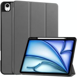 Mobigear Tri-Fold Coque iPad Air 13 Pouces (2024) Etui + Porte-crayon - Gris