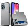Mobigear Card Coque iPhone 13 Coque arrière Rigide Anti-Chocs avec Porte-Cartes - Gris