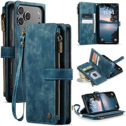 CaseMe C30 Housse iPhone 17 Pro Etui Porte-Monnaie - Bleu