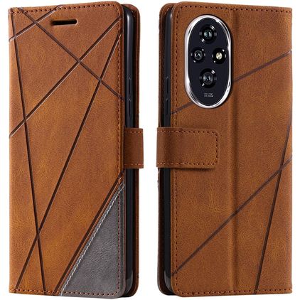 Mobigear Rhombus Housse HONOR 200 Etui Porte-Monnaie - Marron