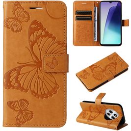 Mobigear Butterfly Housse Xiaomi Redmi 14C Etui Porte-Monnaie - Cognac