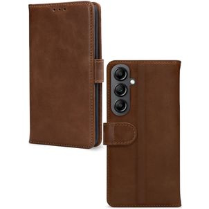 Mobilize Wallet Housse Samsung Galaxy A14 Etui en Cuir Véritable Porte-Monnaie - Marron