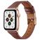 Mobigear Napoli Bracelet Cuir Apple Watch Fermeture boucle ardillon - 42/41/40/38 mm - Marron