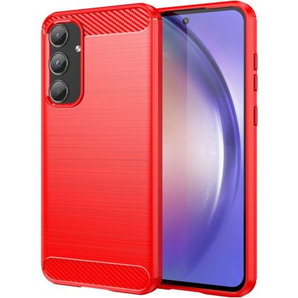 Mobigear Brushed Slim Samsung Galaxy A55 TPU souple Coque arrière - Rouge