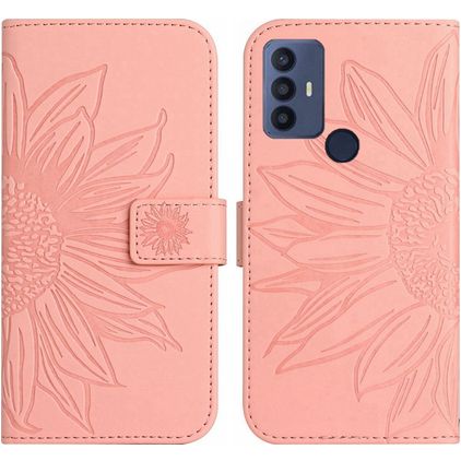 Mobigear Sunflower Housse TCL 30 SE Etui Porte-Monnaie - Rose