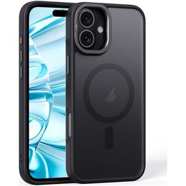 Mobigear Shockproof Coque iPhone 16 MagSafe Coque arrière Rigide - Noir