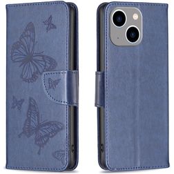Mobigear Butterfly iPhone 15 Plus Étui Portefeuille - Bleu